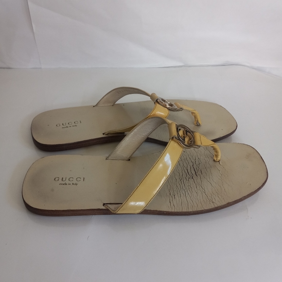 GUCCI VITTELO VERNICE interlocking patent sandals size 8B - Picture 5 of 16